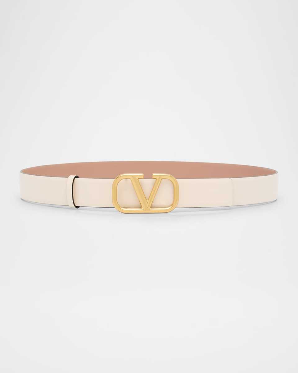 V-Logo Reversible Leather Belt